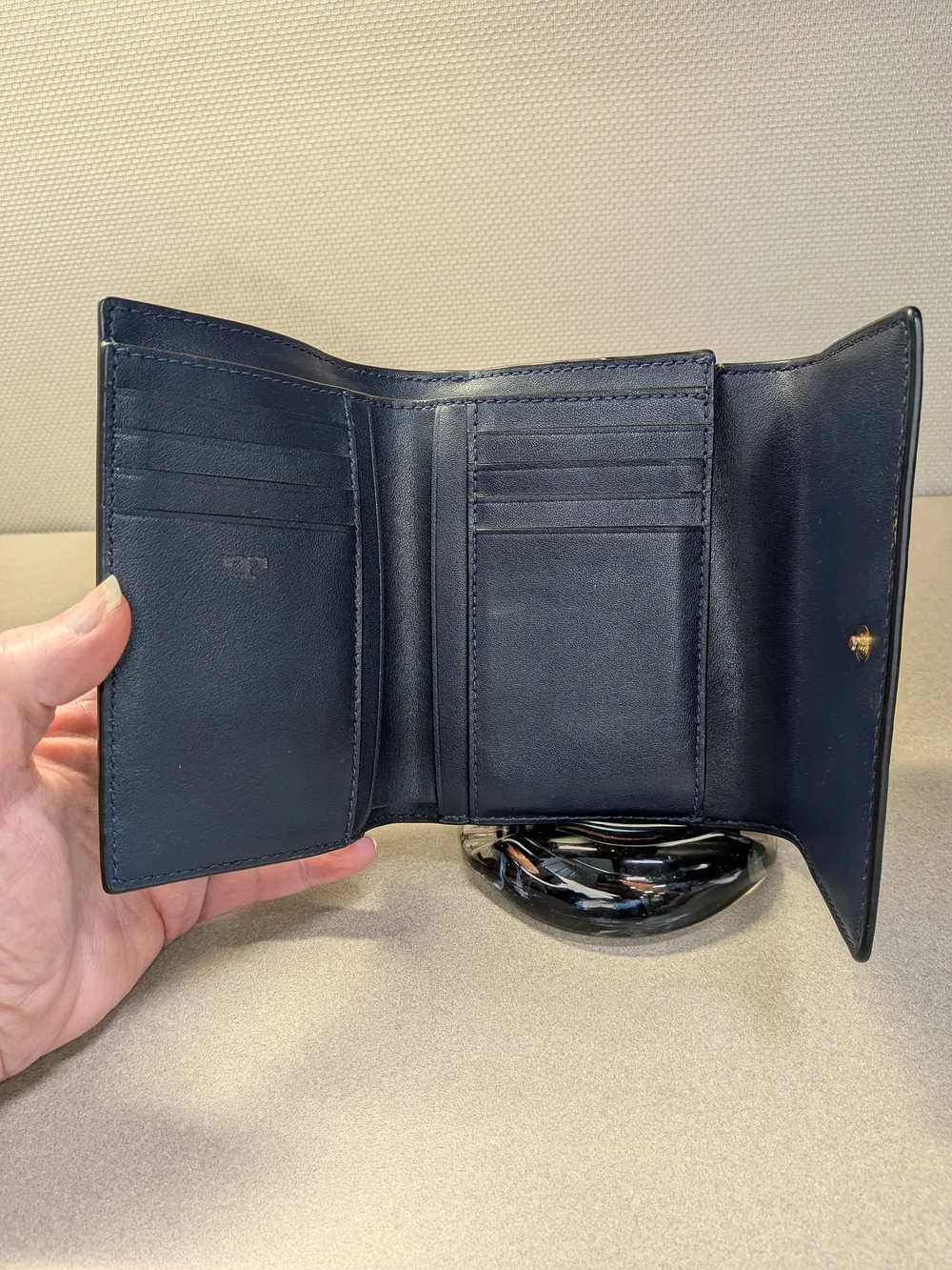 Tory Burch Black Saffiano Leather Compact Wallet